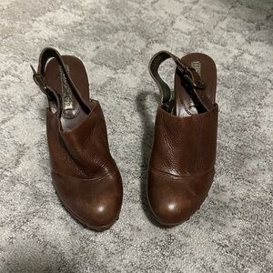 Banana Republic Brown Leather Mules